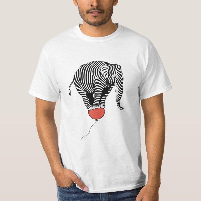 FLying Elephant Zebra T-Shirt (Front)
