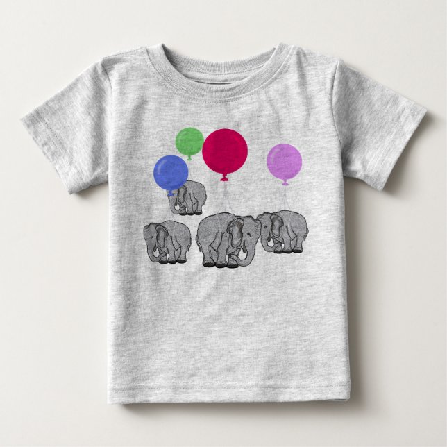 Flying elephants baby T-Shirt (Front)