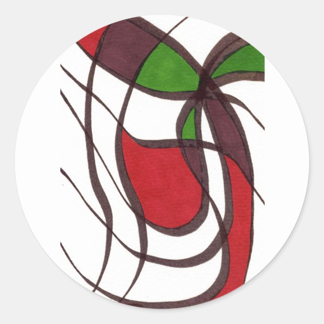 "Flying Fish" Abstract Design Sticker (Front)