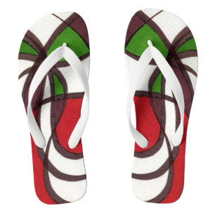 "Flying Fish" abstract flip flops. Jandals