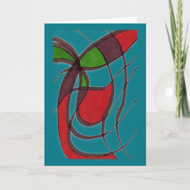 "Flying Fish" Abstract Greeting Card (Front)