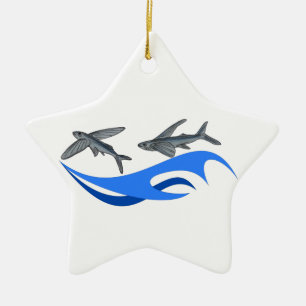 Flying Fish (Exocet) Ceramic Tree Decoration