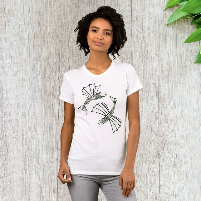 Flying Fish Hand Drawn Ocean Creature T-Shirt (Creator Uploaded)