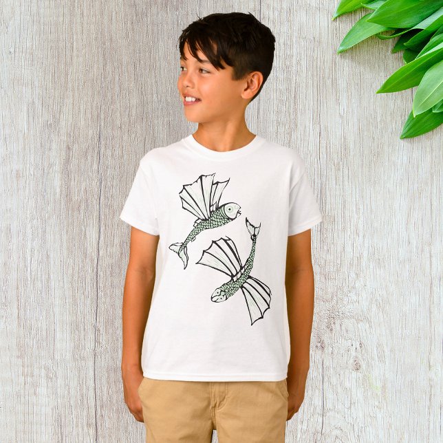 Flying Fish Hand Drawn Ocean Creature T-Shirt (Creator Uploaded)