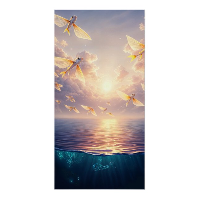 Flying Fish Sunset Poster (Front)