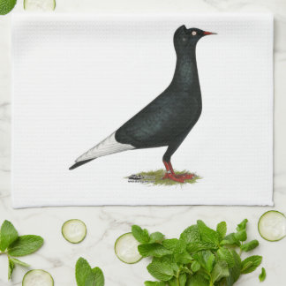 Flying Flight Black Cap Pigeon Tea Towel