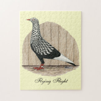 Flying Flight Black Teager Pigeon Jigsaw Puzzle