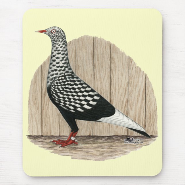 Flying Flight Black Teager Pigeon Mouse Pad (Front)