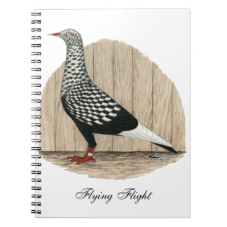 Flying Flight Black Teager Pigeon Notebook