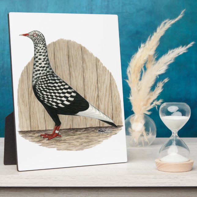 Flying Flight Black Teager Pigeon Plaque (Side)
