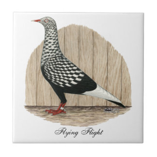 Flying Flight Black Teager Pigeon Tile