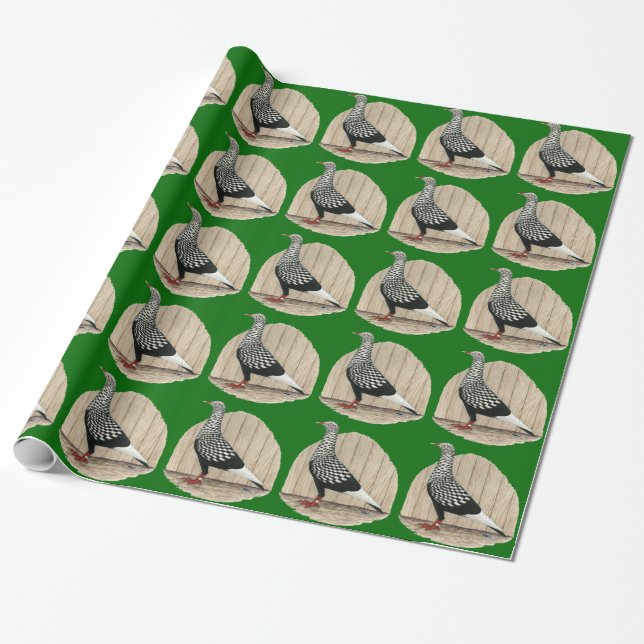 Flying Flight Black Teager Pigeon Wrapping Paper (Unrolled)