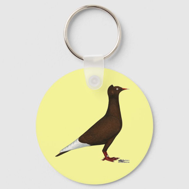 Flying Flight Cap Pigeon Key Ring (Front)