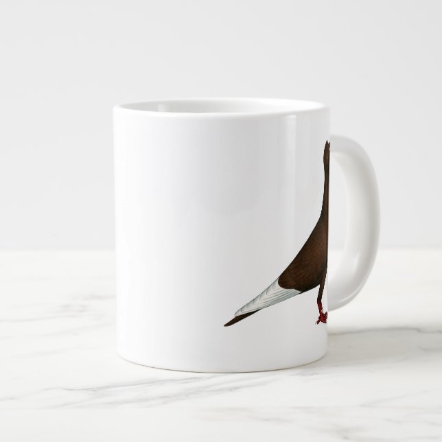 Flying Flight Cap Pigeon Large Coffee Mug (Front Right)