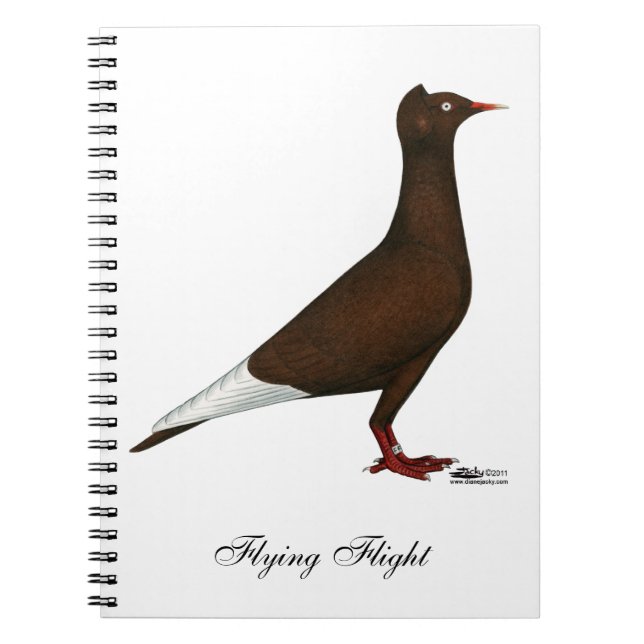 Flying Flight Cap Pigeon Notebook (Front)
