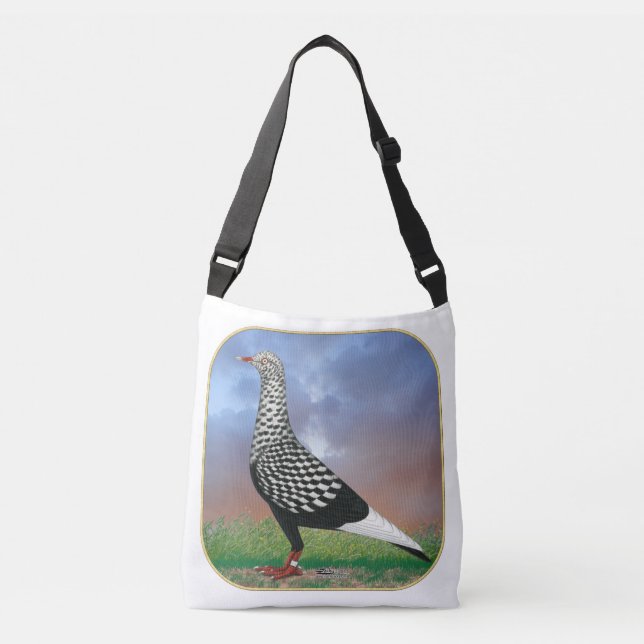 Flying Flight Pigeon and Clouds Crossbody Bag (Front)