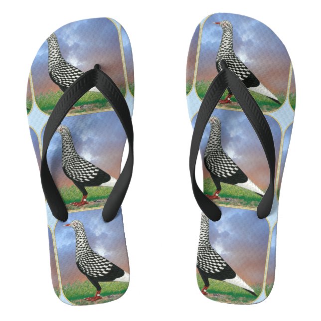 Flying Flight Pigeon and Clouds Jandals (Footbed)