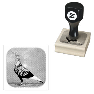 Flying Flight Pigeon and Clouds Rubber Stamp