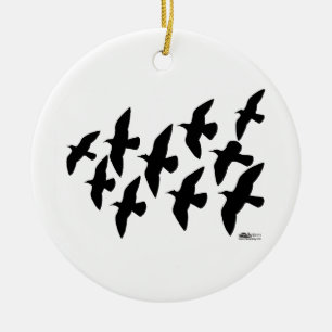 Flying Flight Pigeons Ceramic Tree Decoration