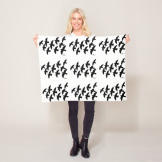 Flying Flight Pigeons Fleece Blanket