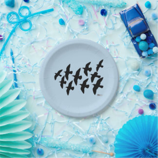 Flying Flight Pigeons Paper Plate