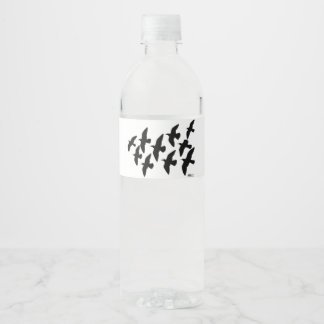 Flying Flight Pigeons Water Bottle Label