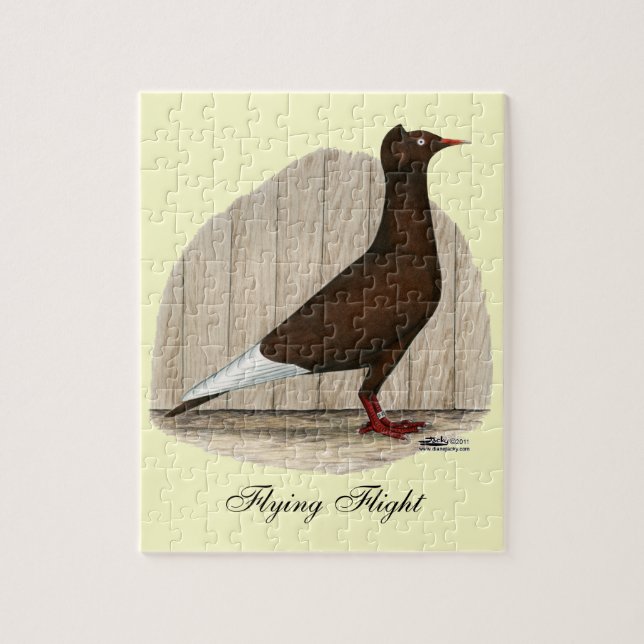 Flying Flight Red Cap Pigeon Jigsaw Puzzle (Vertical)