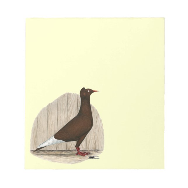 Flying Flight Red Cap Pigeon Notepad (Front)