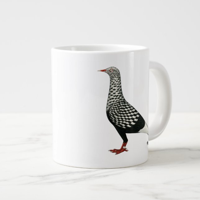 Flying Flight Teager Pigeon Large Coffee Mug (Front Right)