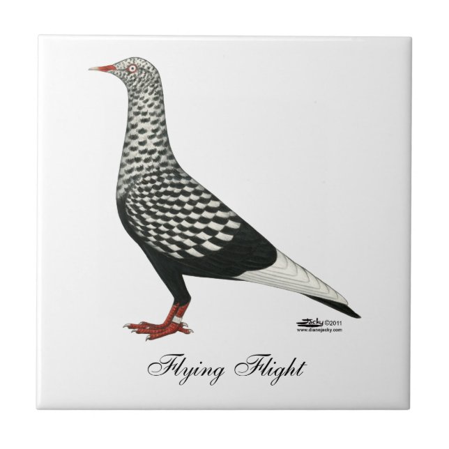 Flying Flight Teager Pigeon Tile (Front)