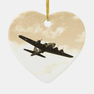 Flying Fortress In Flight Ceramic Tree Decoration