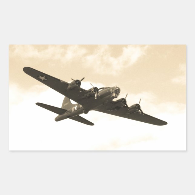 Flying Fortress In Flight Rectangular Sticker (Front)