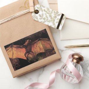 Flying Fox Bat by Vincent van Gogh Rectangular Sticker
