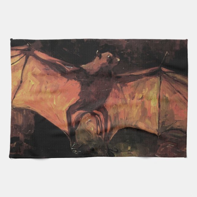 Flying Fox Bat by Vincent van Gogh Tea Towel (Horizontal)