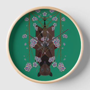 Flying Fox Jade Wood Framed Clock