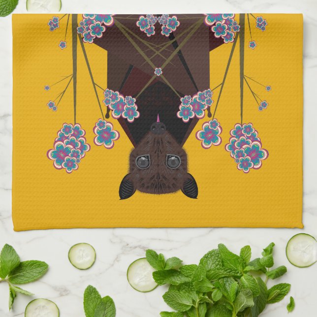 Flying Fox Mustard Kitchen Towel (Folded)