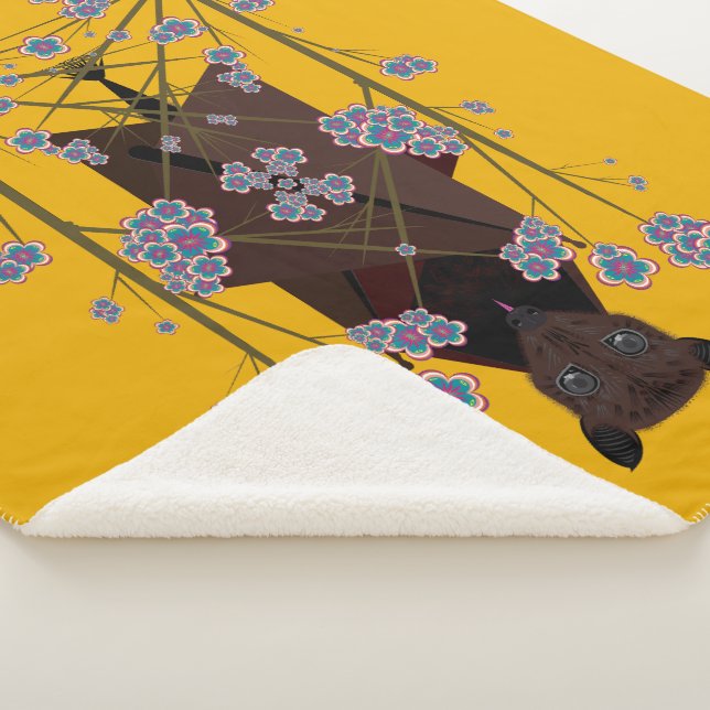 Flying Fox Mustard Sherpa Blanket (3 Sizes) (3/4)