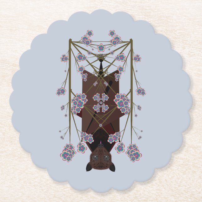 Flying Fox Sky Blue Paper Coasters (Front)