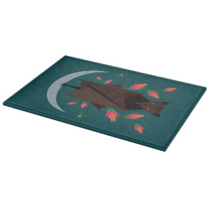 Flying Fox Teal Glass Cutting Board 11.5x8