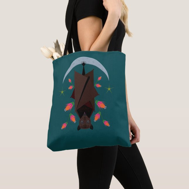 Flying Fox Teal Shoulder Tote (2 Sizes) (Close Up)