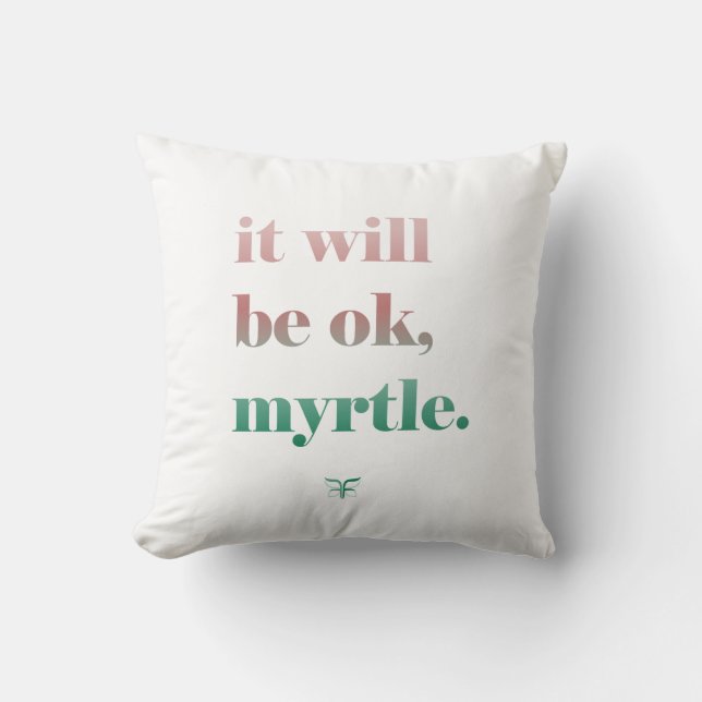 Flying Free Myrtle Throw Pillow (Front)
