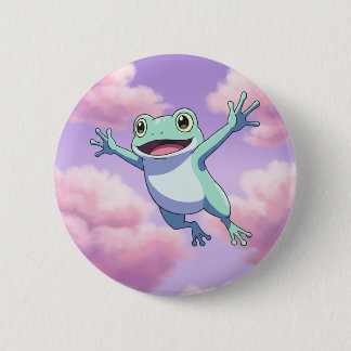 flying frog 6 cm round badge