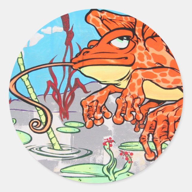 Flying Frog Classic Round Sticker (Front)