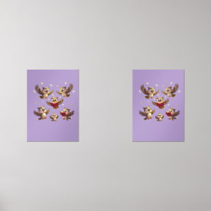 "Flying Funny Owls – Disney Cartoon Style"