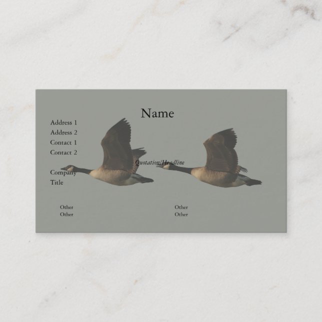 Flying Geese Business Card (Front)