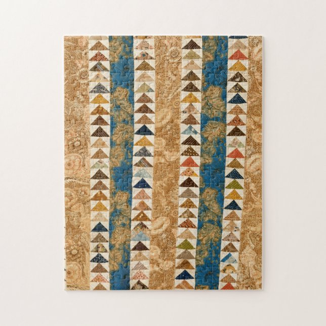 Flying geese quilt jigsaw puzzle (Vertical)