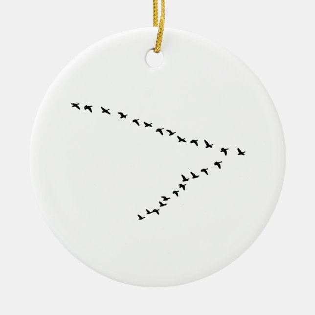 Flying Geese "V" Formation Ceramic Tree Decoration (Front)
