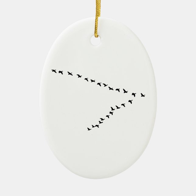 Flying Geese "V" Formation Ceramic Tree Decoration (Front)