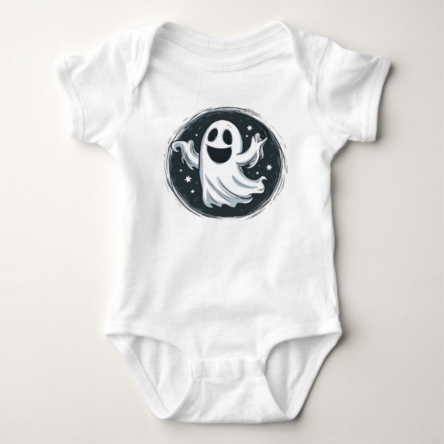Flying Ghost  Baby Bodysuit (Front)