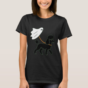 Flying Ghost Walking Black Poodle - Dog Mum Dad T-Shirt